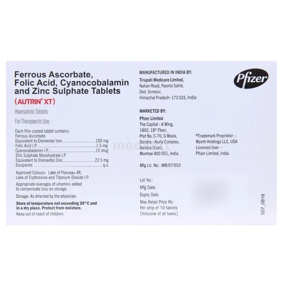 autrin xt tablet 10's